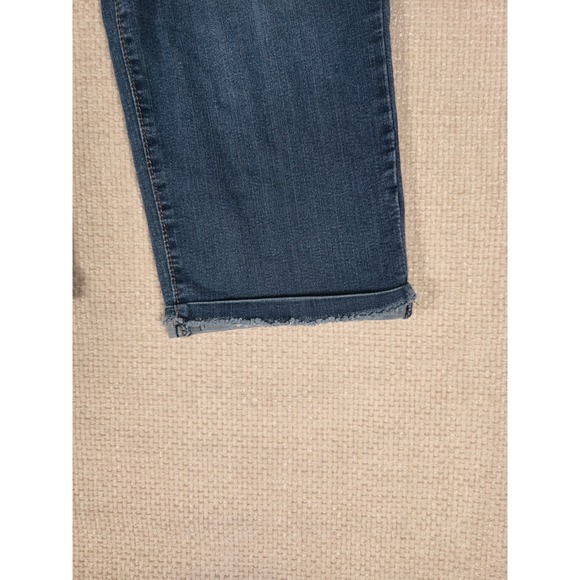 Nine West Womens Jeans Chrystie Capri Size 16 Blue Frayed Hem Denim - Picture 8 of 10